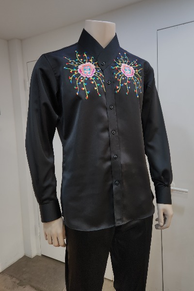 Arirang Embroidered Shirt - Black