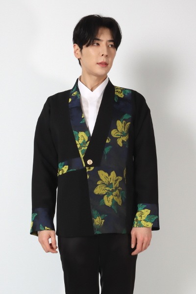 Flower Hanbok Jacket - Yellow