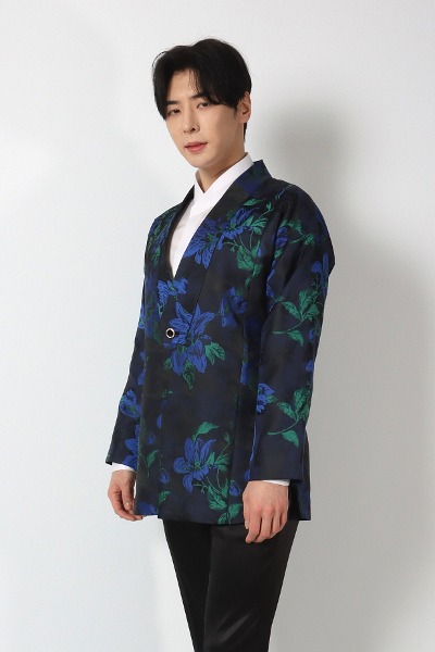Flower Hanbok Jacket - Blue